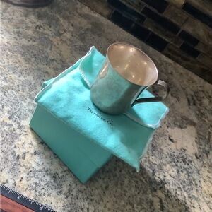 Authentic TIFFANY & Co. Stirling silver baby cup with handle